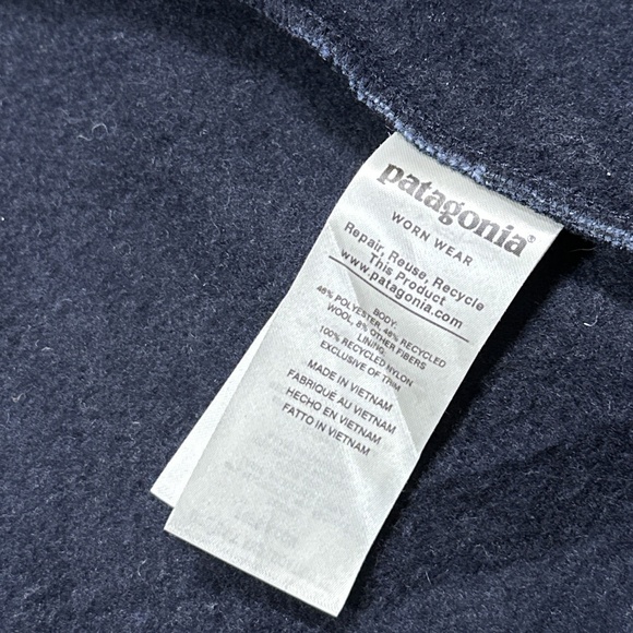 Patagonia Woolie Chore Coat Wool Blend Blue Button Jacket Mens Medium - Picture 11 of 13